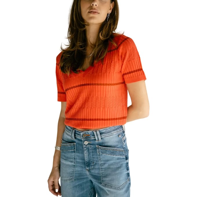Dames-T-shirt Freeman T Porter Polane Fancy Rib