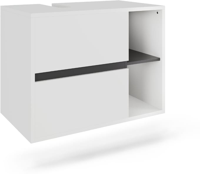 Vicco Viola Wastafelonderbouw – 80 x 60 cm met 2 laden Wit/Grijs