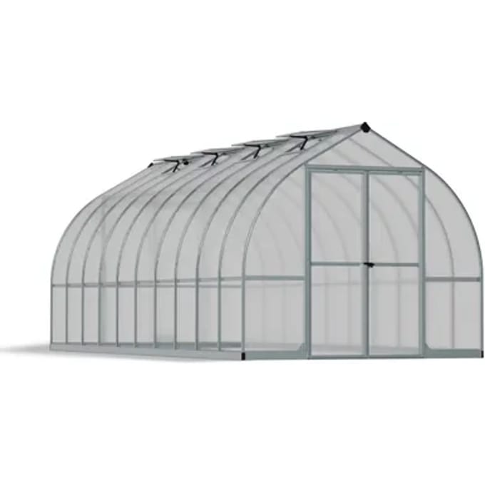 Canopia Tuinkas Bella 8x20 - Polycarbonaat - Zilver - 244x604x219cm