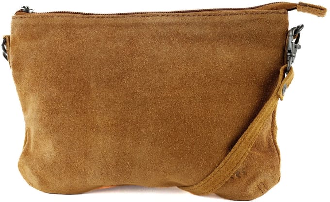 Bear Design Julie Suede Leren Schoudertas - Polstasje - Cognac