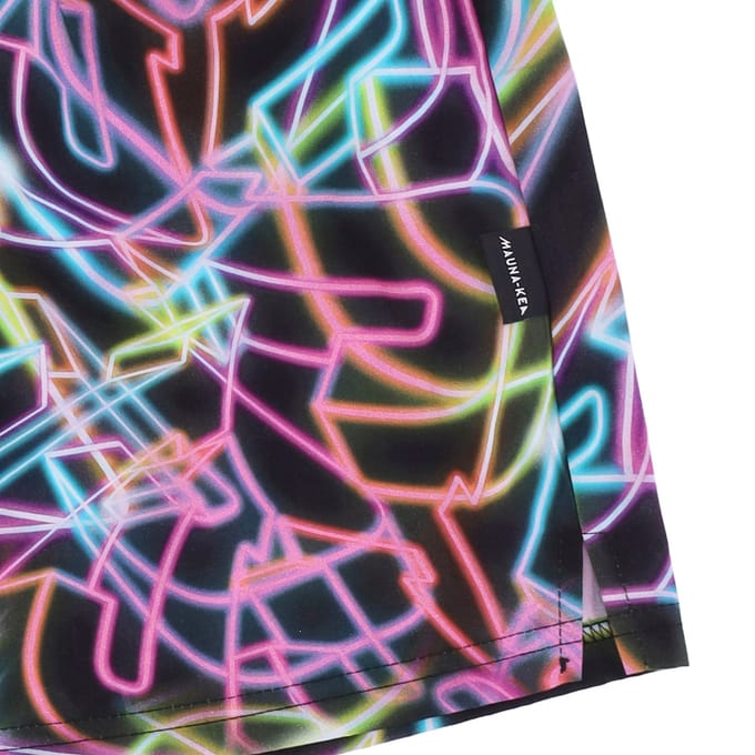 Heren neon korte broek X Triple J zwart/multi