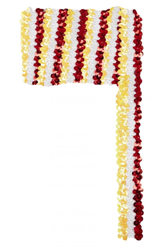 Pailettenband - rood - wit - geel - Oeteldonk - Carnaval