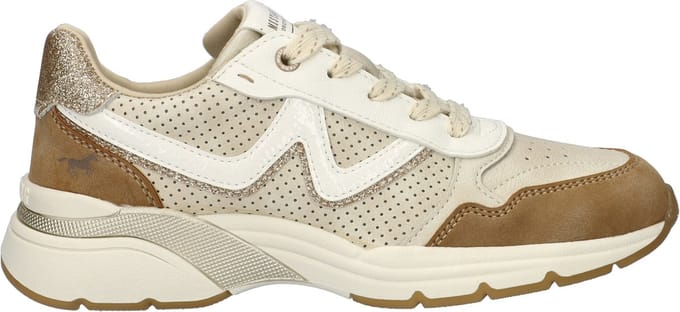 Mustang dames sneaker - Beige wit - Maat 39