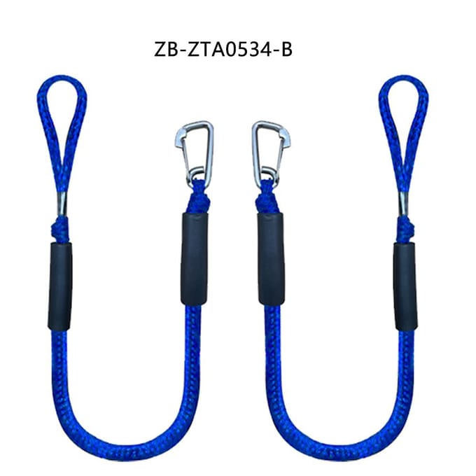 2 stuks 4ft Bungee Dock-lijnen met haak voor boot, jetski, ponton, kajak, waterscooters black