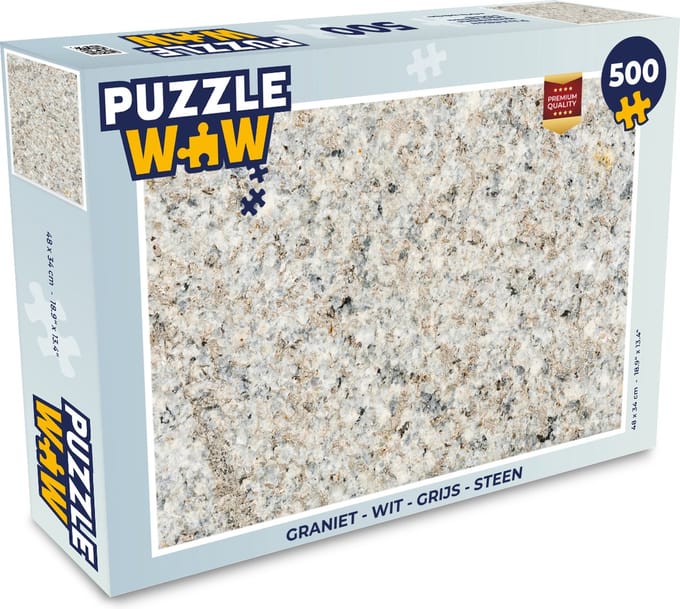 Puzzel Graniet - Wit - Grijs - Steen - Textuur - Legpuzzel - Puzzel 500 stukjes