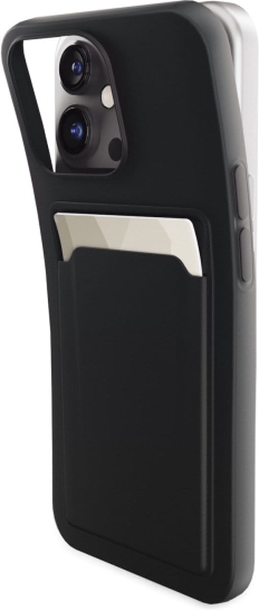 Mobilize Rubber Gelly Card Case - Geschikt voor Apple iPhone 16 - Plus Matt Black