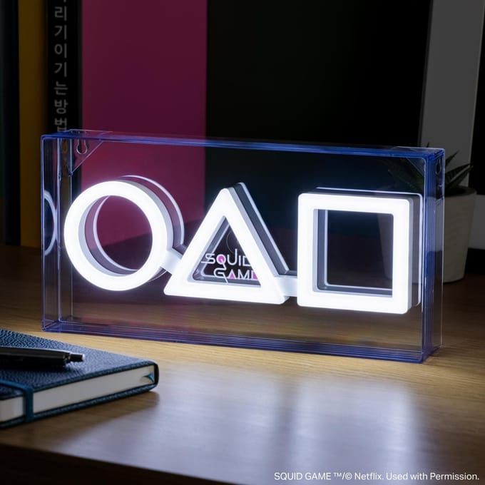 Squid Game LED neon lamp – logo vormen 30 cm USB – Paladone
