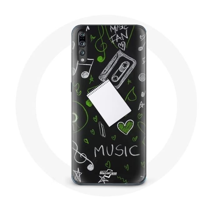Coque - Huawei - P20 - Souple - Noir - Clé de sol