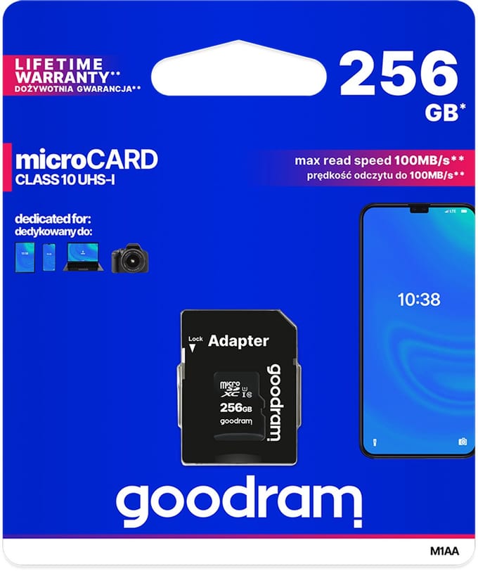 Goodram Serie - Geheugenkaart - MicroSDXC - 256GB - Inclusief Adapter
