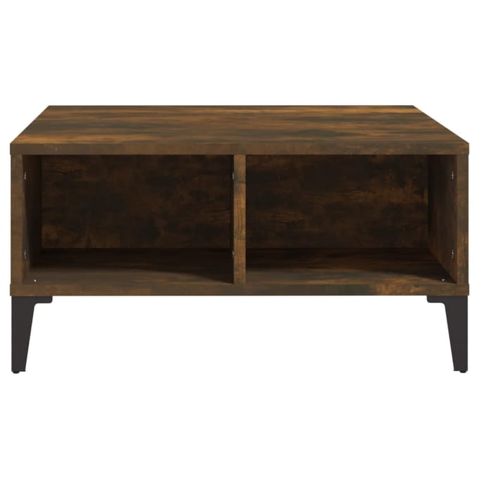 vidaXL - Salontafel - 60x60x30 - cm - bewerkt - hout - gerookt - eikenkleurig