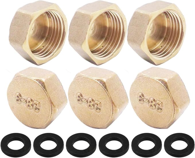 Solidchoice - Set van 6 Blindstoppen met 1/2 Inch Draad voor Tuinleidingen