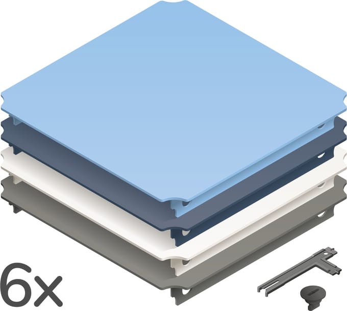 Quadro Home Panelen Set L (6 stuks) - Blauw/Grijs