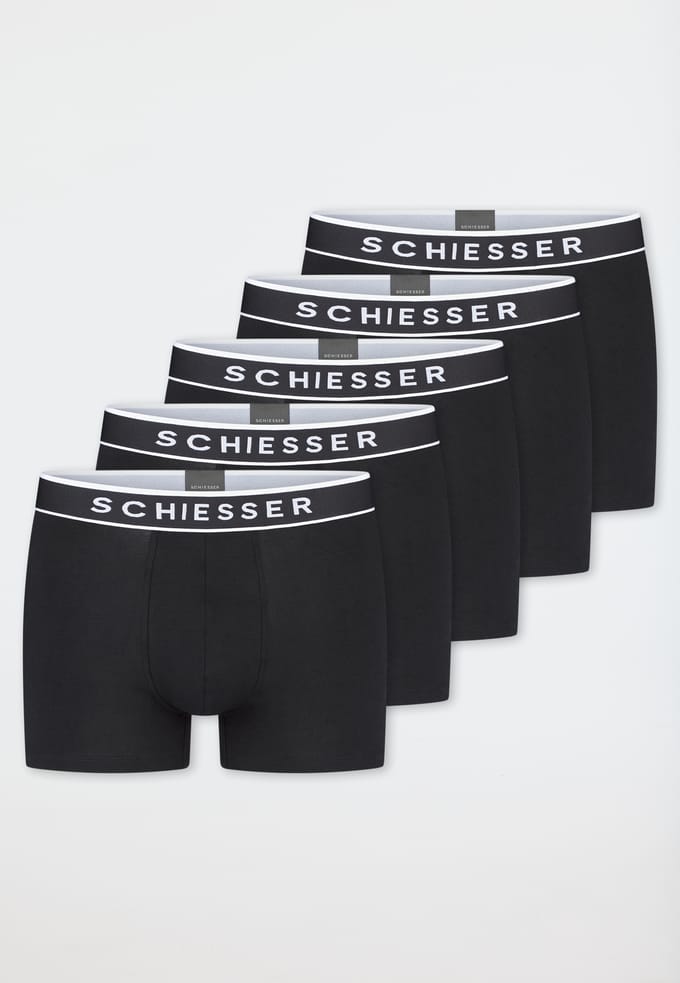 Shorts, set van 5, geweven elastische tailleband, zwart - 95/5 9