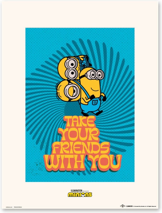 Poster Minions - Take Your Friends - With You 30x40cm