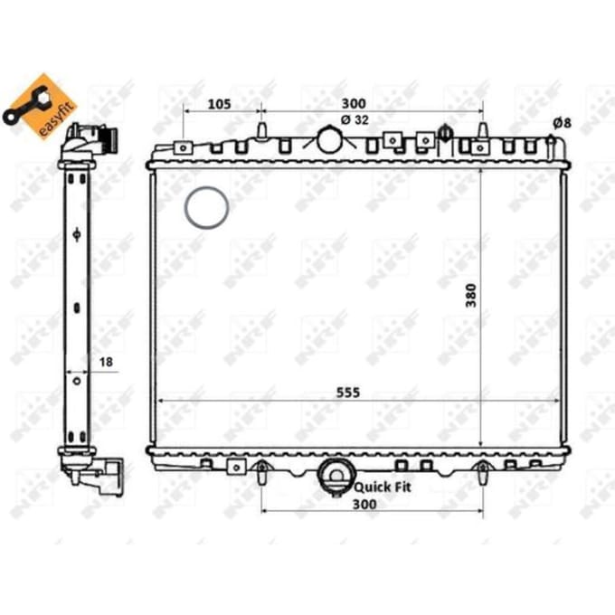 Radiator, motorkoeling NRF 58352