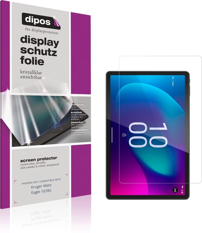 dipos – 2x Beschermfolie geschikt voor Kruger Matz Eagle 1078S | Krasbestendige & heldere Screenprotector Ultra-Thin
