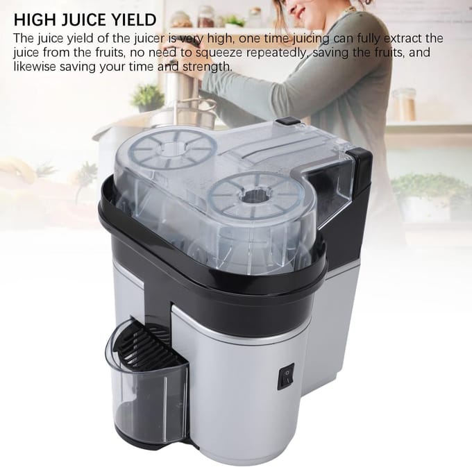 Elektrische Dubbele Citruspers Juicer Machine Hoge Efficiëntie Snijden en Persen Elektrische Citrus L black