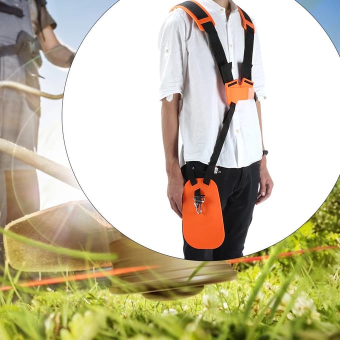 Tuinsnoeischaar Harnas Riem Dubbele Schouder Gewatteerde Riem voor Grasmaaier Trimmer orange