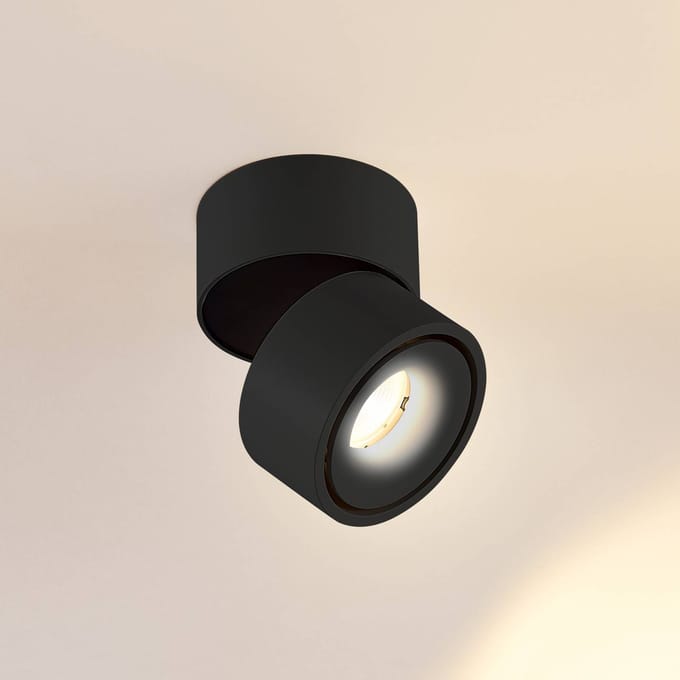 Arcchio LED plafondspot Rotari, 620 lm, 1-lamp, zwart
