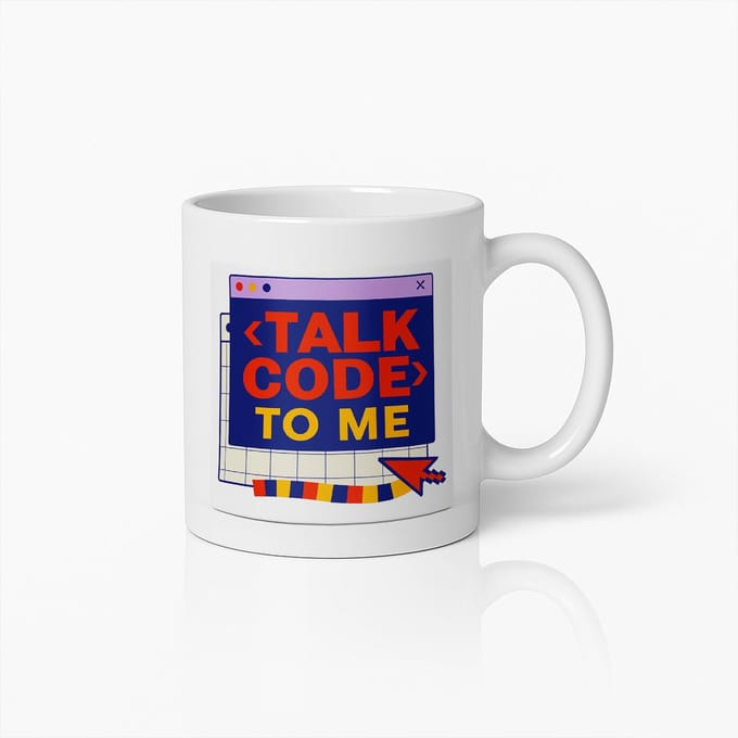 Talk Code to Me Mok 330ml – Grappige Programmeur Cadeau, Geeky Koffiebeker voor Ontwikkelaars, Coders & IT-Liefhebbers