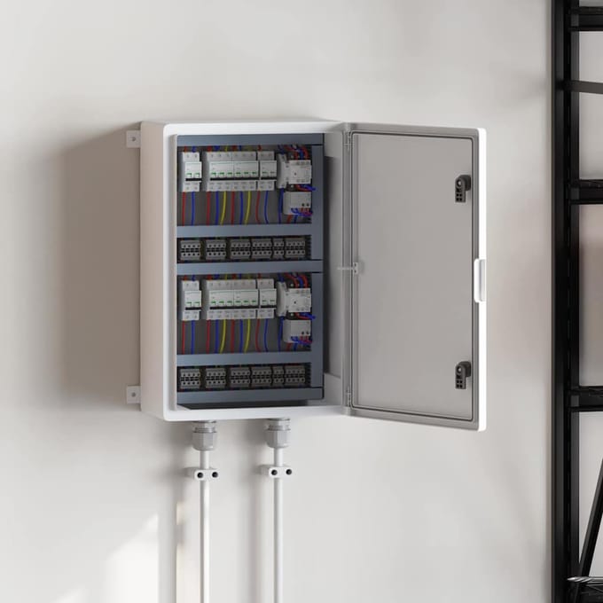 vidaXL - Besturingskast - Grijs - 47 - x - 20 - x - 50 - cm - ABS - Kunststof