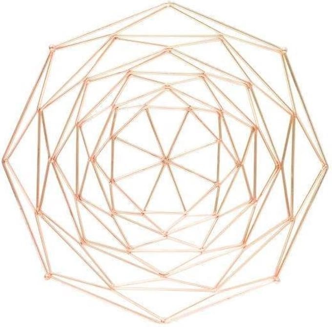 TAK Design Thanwa Schaal - Rond - Metaaldraad - Ø24 x 5 cm - Koperkleurig