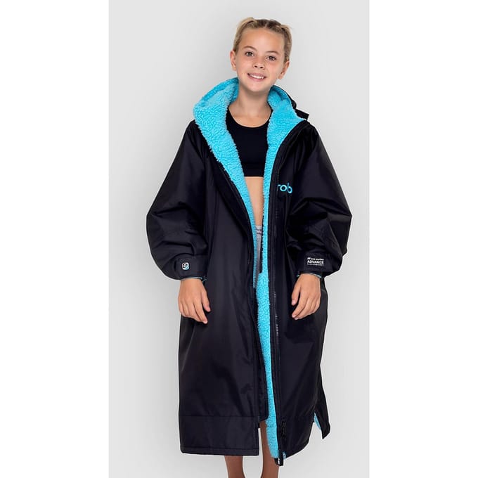 Dryrobe Advance Long Sleeve Kids 10-13 Surf Poncho zwart
