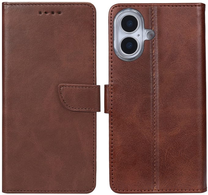 Rixus Bookcase For Apple iPhone 17 Brown