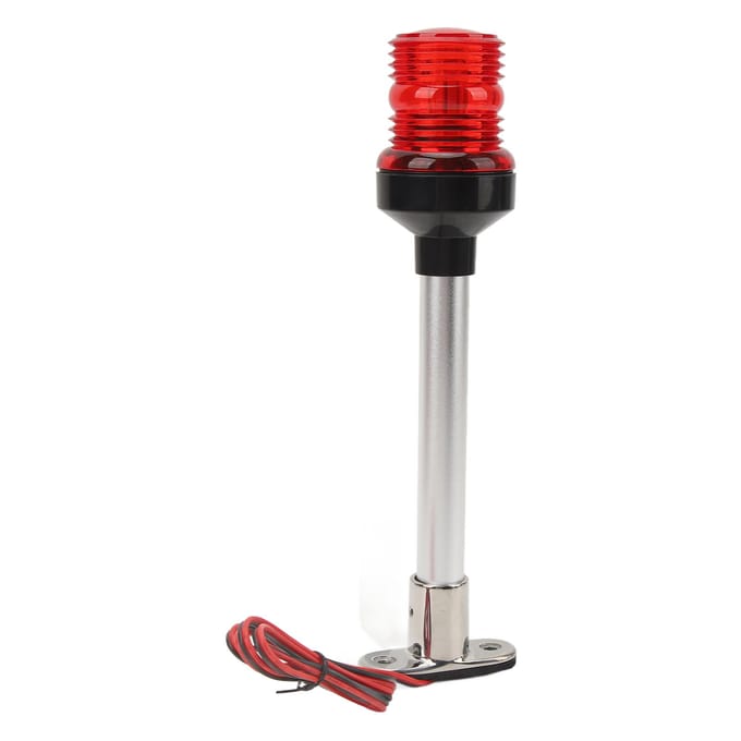 10in Boot Heklicht 360 Graden LED Rondom Verlichting 316 RVS Basis Anker Navigatie rood