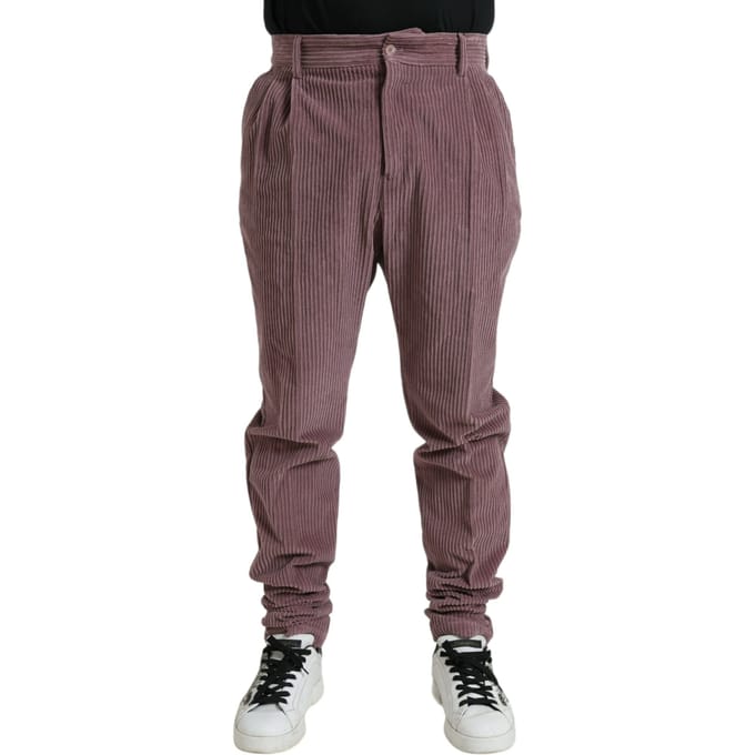 Geribde Broek Met Plooien