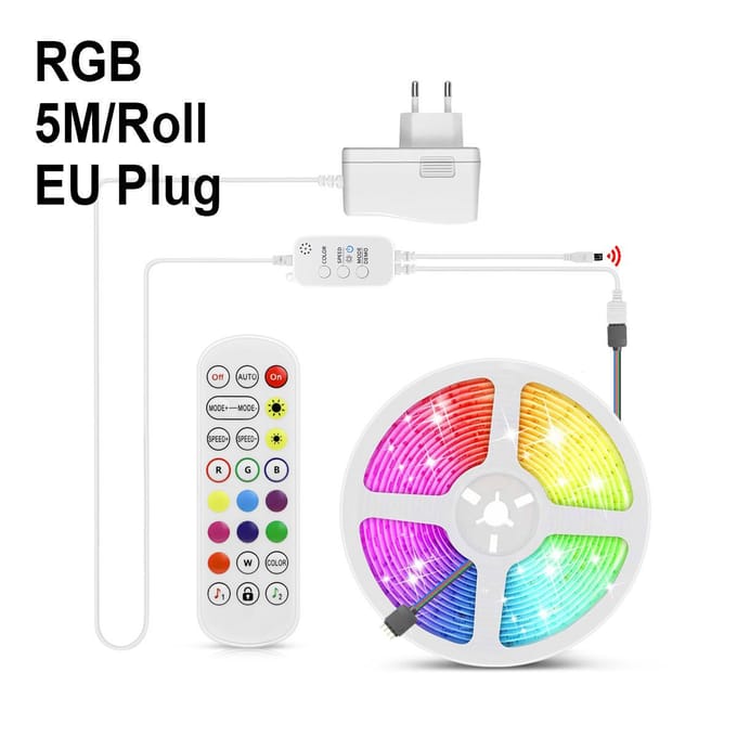 Bluetooth LED-stripset 5050 RGB-lamp Slimme LED-strips Achtergrondverlichting LED-licht Thuisverlichting met EU-stekker 5M