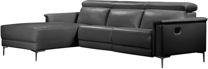 Lund-3Zitsbank - Relax Links Handmatig - Zwart PU