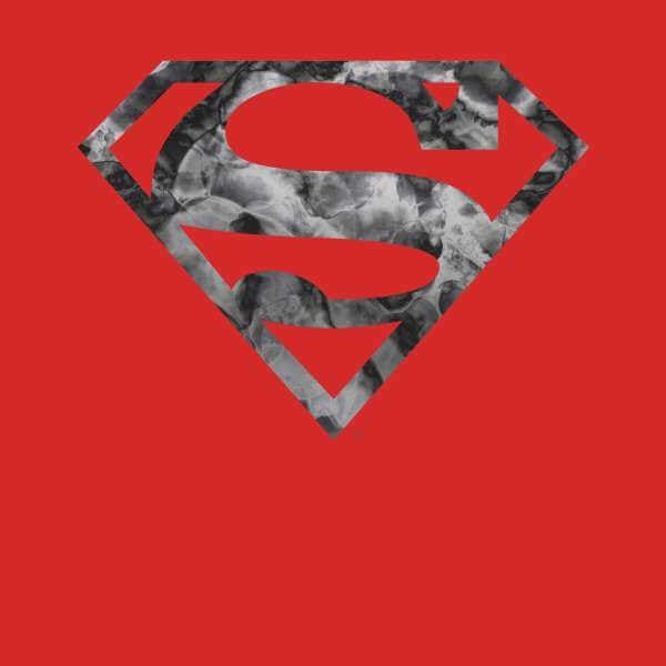 Marble Superman Logo Hoodie - Red - S