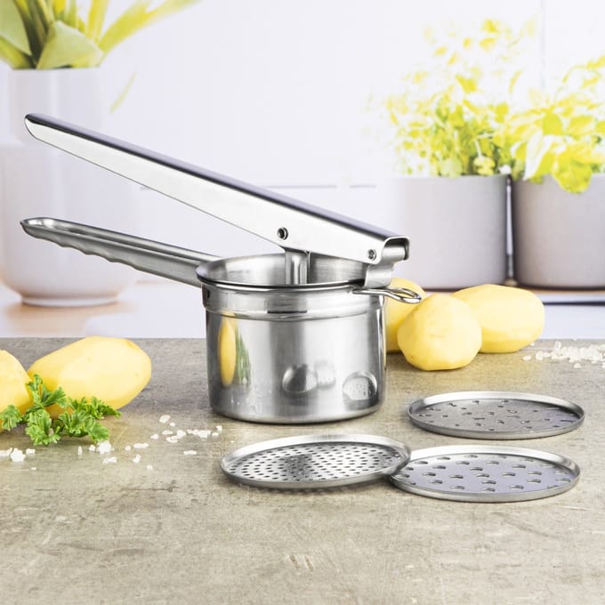 Haushalt 14073 - Aardappelpers - puree - RVS - 3 losse schijven