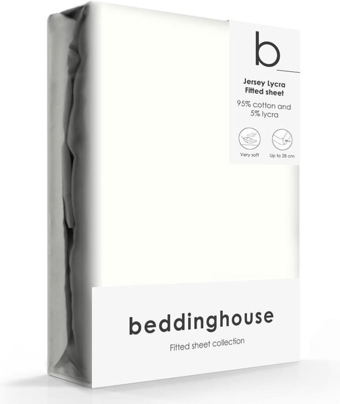 Beddinghouse Jersey-Lycra Hoeslaken Offwhite-140/160 x 200/220 cm