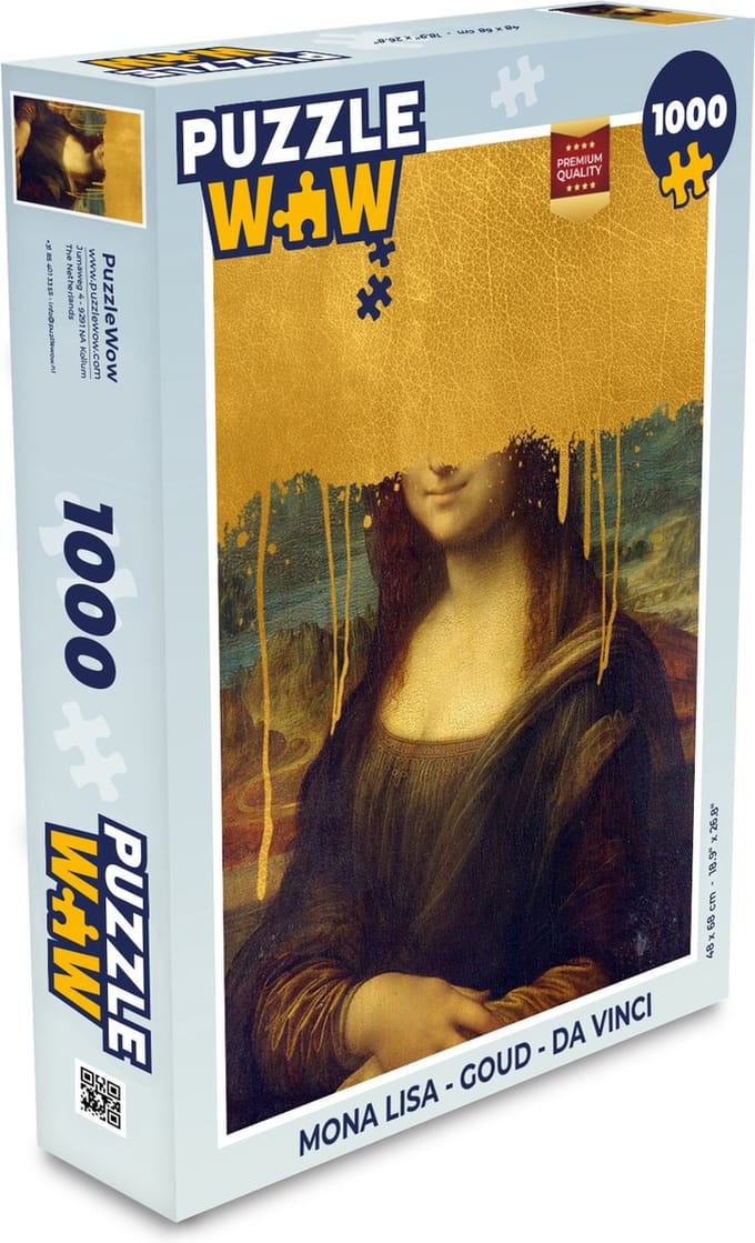 Puzzel Mona Lisa - Goud - Da Vinci - Legpuzzel - Puzzel 1000 stukjes volwassenen