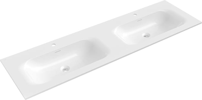 Mexen Vela ingebouwde wastafel dubbel 161 x 46,5 cm, wit glans - 25231600D