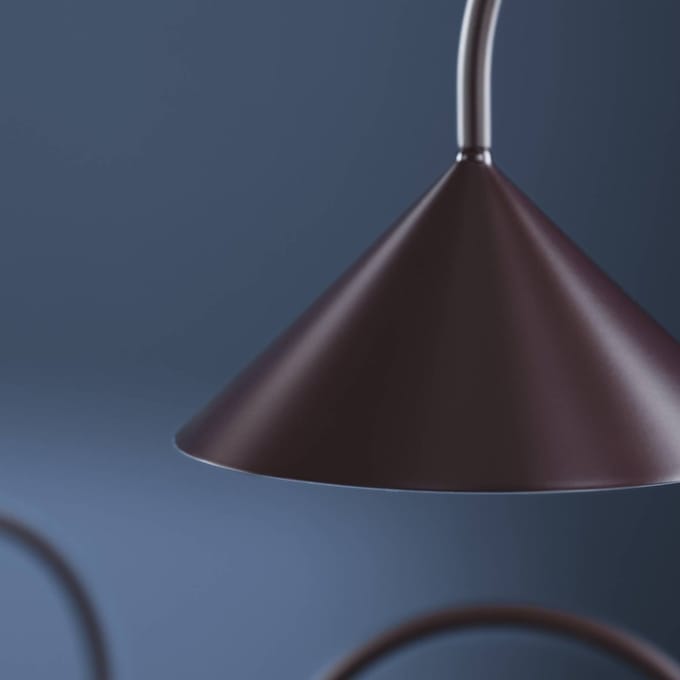 FRANDSEN LED-tafellamp Grasp, rood, hoogte 47 cm, metaal