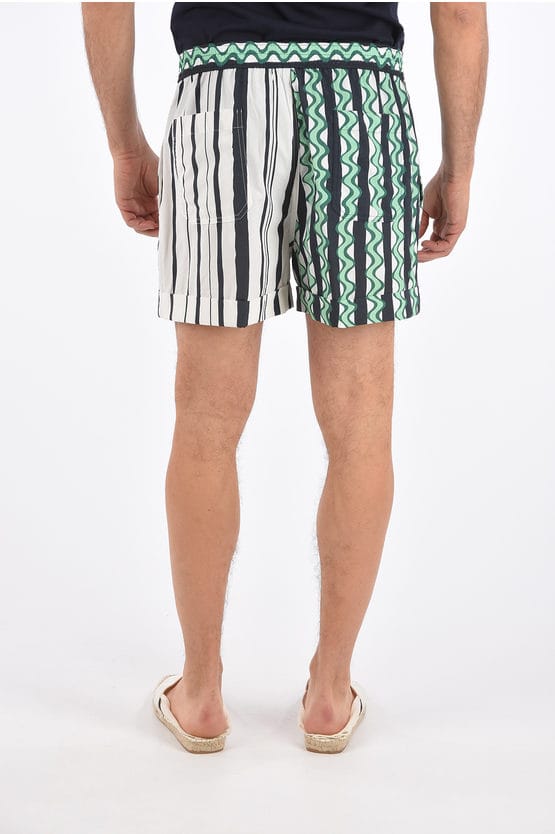 Box Fit Shorts in Bianco, Verde