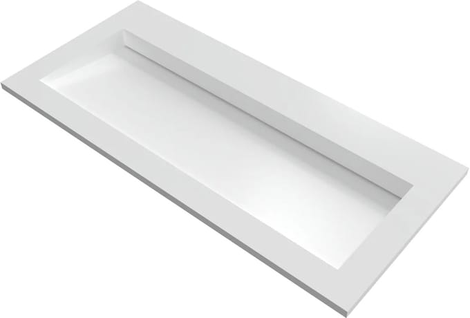 DutchLine - Solid.Surface Angle Wastafel - Mat Wit - 1000x465x170mm
