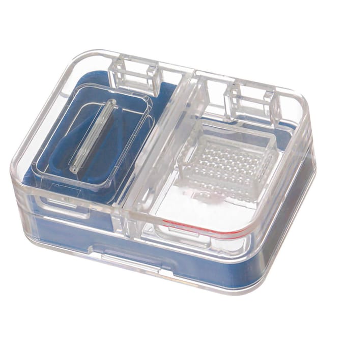 Boîte à médicaments portable Mini petite pilulier Couper Moudre Médicament Médicament scellé bleu