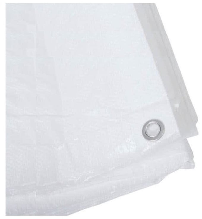 Benson afdekzeil - 3x stuks - wit - 2 x 3 m - bevestiging ogen - grondzeil - dekzeil