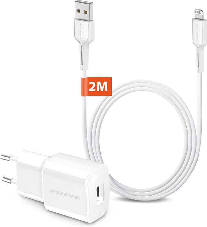 5W USB Power Adapter Set - Geschikt voor USB-A naar Lightning Kabel 2 Meter