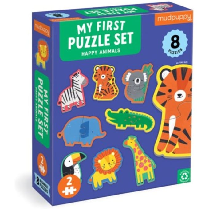 Happy Animals 2 Piece My First Puzzles - Mudpuppy