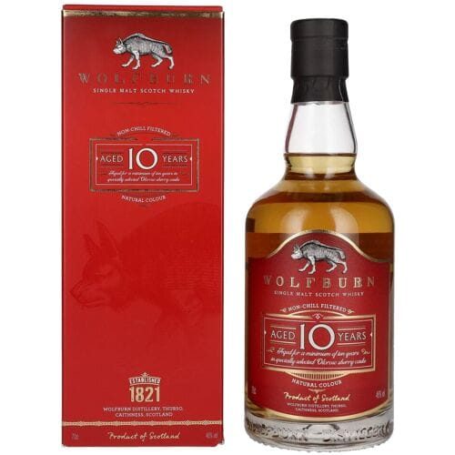 Wolfburn Whisky Wolfburn 10 Years Old Single Malt Scotch Whisky 46% Vol. 0,7l in geschenkverpakking