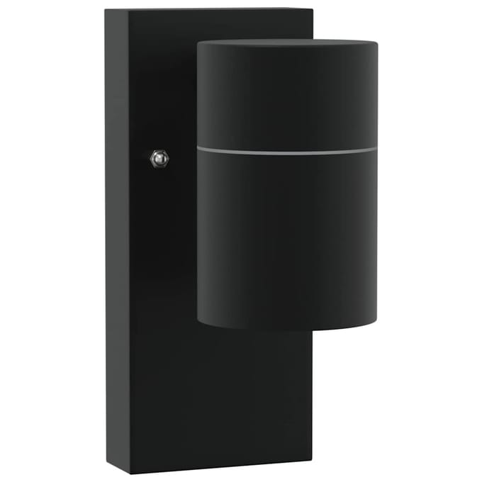 vidaXL Buiten Wandlamp Zwart 6,5 x 10,5 x 16 cm RVS en Glas