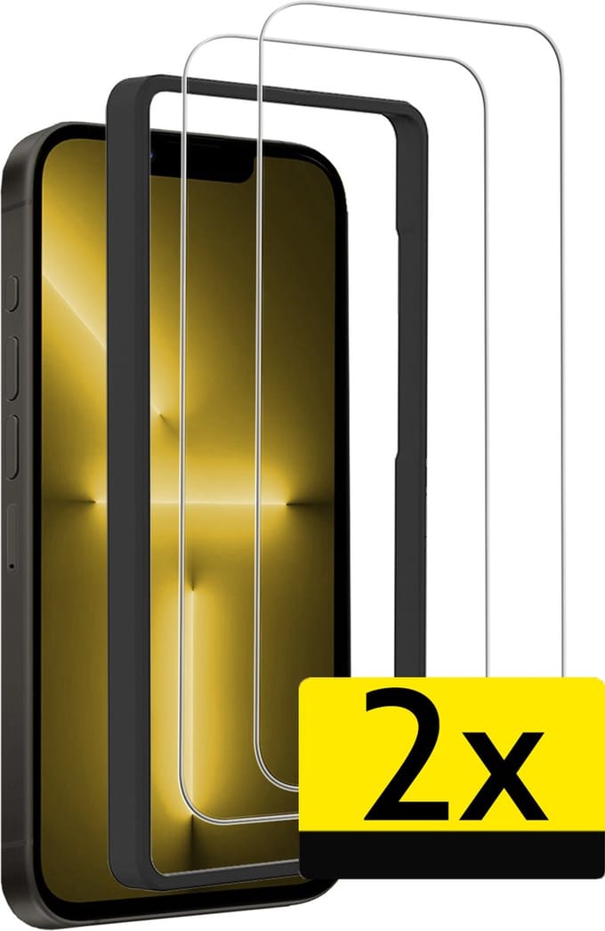 Screenprotector - Geschikt voor Apple iPhone 13 Pro - 2 Stuks - Met Installatie Frame - Beschermglas - Gehard Glas - Tempered Glass - Screen Protector