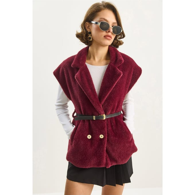 Pluche Gebreide Vest