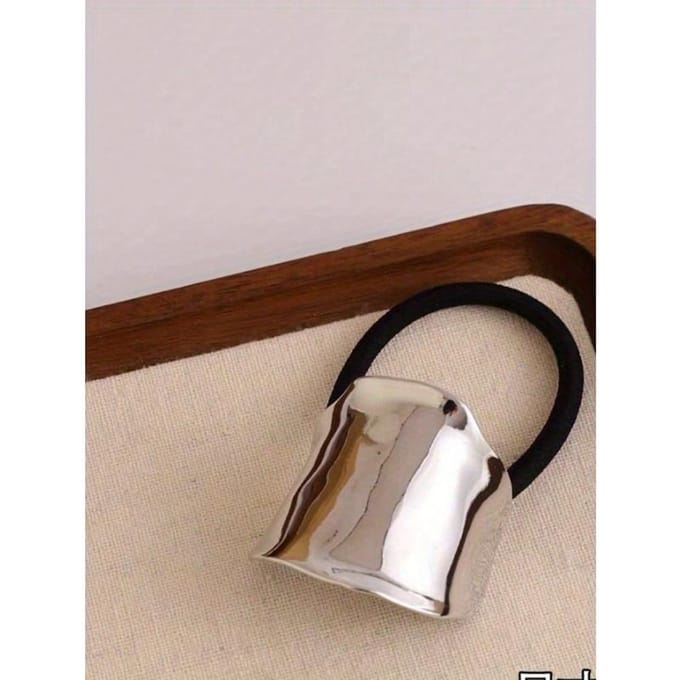 Gouden geometrische metalen haarbanden, elastische haaraccessoires cadeauset one-size zilver