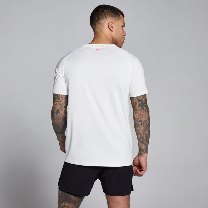 MP Heren Training T-Shirt - Gebroken Wit / Levendig Roze - L